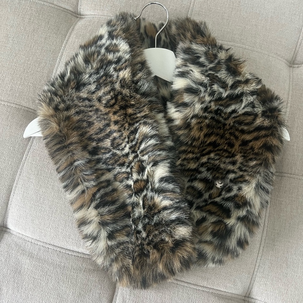 Faux Fur Animal Print Scarf